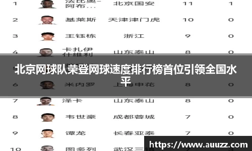 北京网球队荣登网球速度排行榜首位引领全国水平